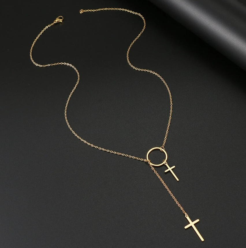 Stainless Steel Necklaces Hanging Cross Pendant Necklace For Women Jewelry Wedding