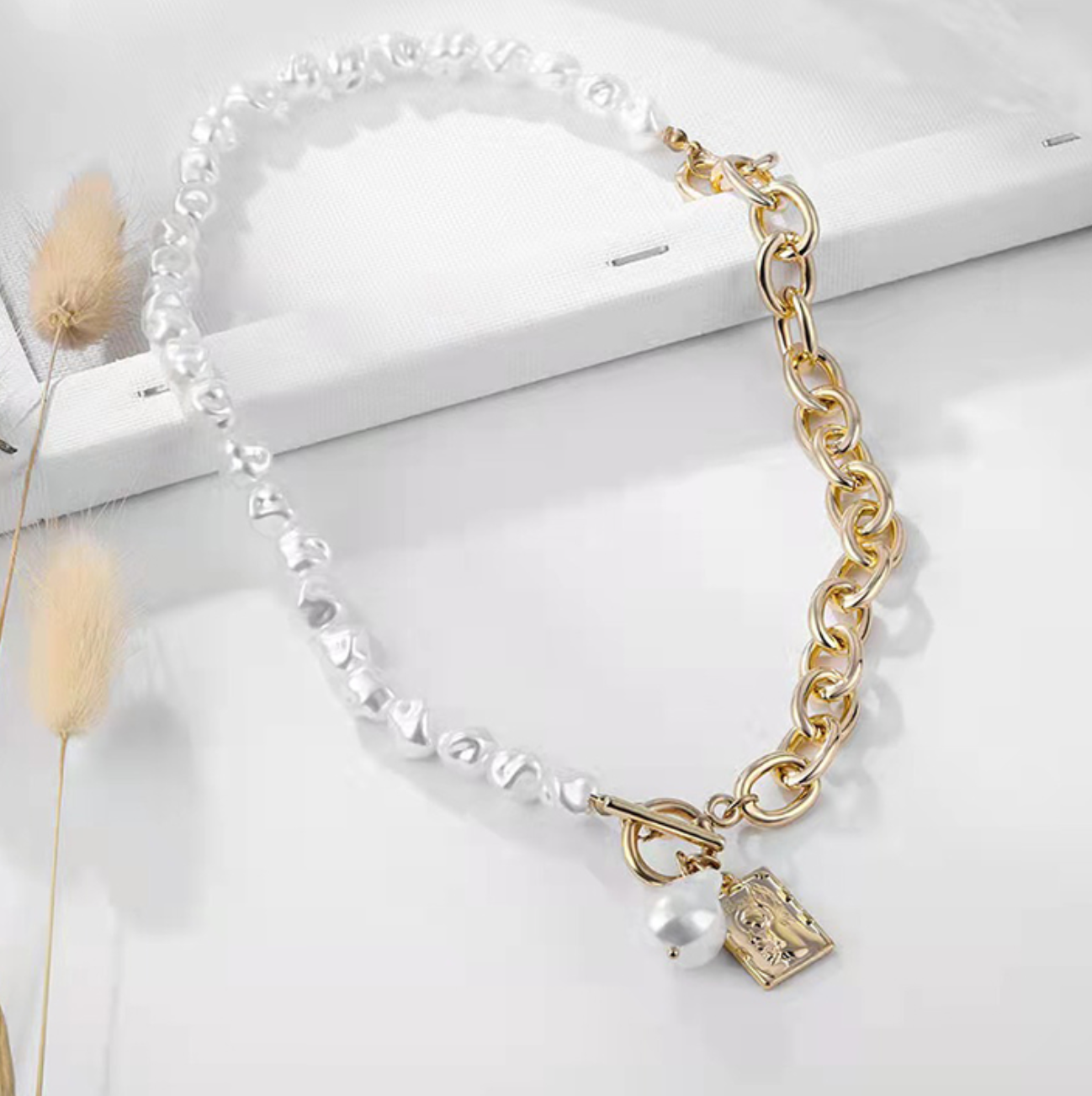 Pearl Gold Link Chain/Necklace