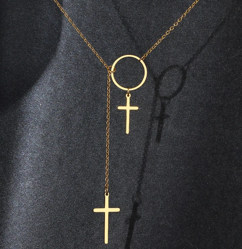 Stainless Steel Necklaces  Hanging Cross Pendant Necklace For Women Jewelry Wedding