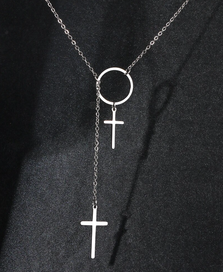 Stainless Steel Necklaces  Hanging Cross Pendant Necklace For Women Jewelry Wedding
