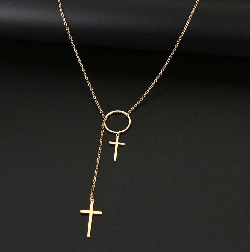 Stainless Steel Necklaces  Hanging Cross Pendant Necklace For Women Jewelry Wedding