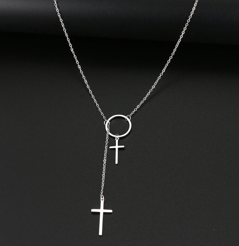 Stainless Steel Necklaces  Hanging Cross Pendant Necklace For Women Jewelry Wedding