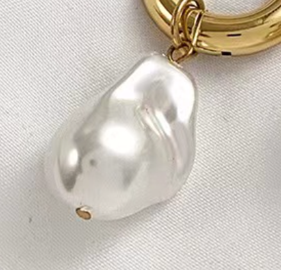 Pearl Dangling Hoop Earrings