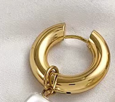 Pearl Dangling Hoop Earrings